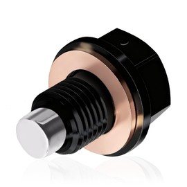 M14 x 1.5 Magnetic Oil Drain Plug, Aluminum Stainless Steel Sump Drain Nut Bolt with Copper Crush Washer Gasket, Leakproof Replacement Car Accessories for Honda Acura Ford GM Mazda Hyundai Kia
