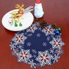 Simhomsen Set of 4 Embroidered Snowflakes Round Doily, Place-mats Round