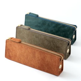 Slip-On Pen Case, PB Zipper Pen Case, L, IPV-6501, Cognac (Light Brown)