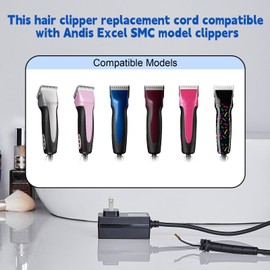 Dog Grooming Clippers Replacement Cords - Compatible with Andis Excel SMC Model Clippers - 12 Foot Long Cord - 1 Pack