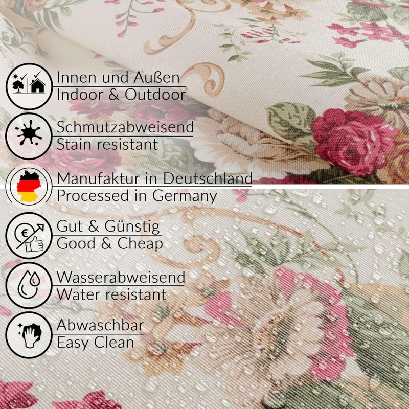 Fabric Tablecloth Washable Table Linen Tablecloth Cotton Polyester Roses 100