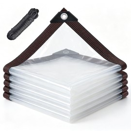 Clear Tarps Heavy Duty Waterproof 4x8ft Clear Vinyl Tarps with Grommets
