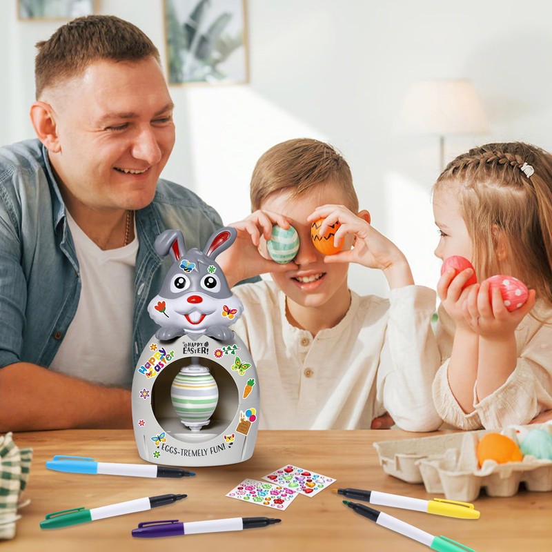 Angenster Easter Egg Decorator Kit, Bunny Egg Spinner Decorating Machine