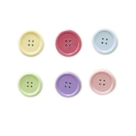 KZhuim 6 Cute Refrigerator Magnets with Colorful Button Magnets for Home Kitchen Storage Cabinets, Office Calendars, Whiteboards, Maps,Resin Decorations (6 Colors)