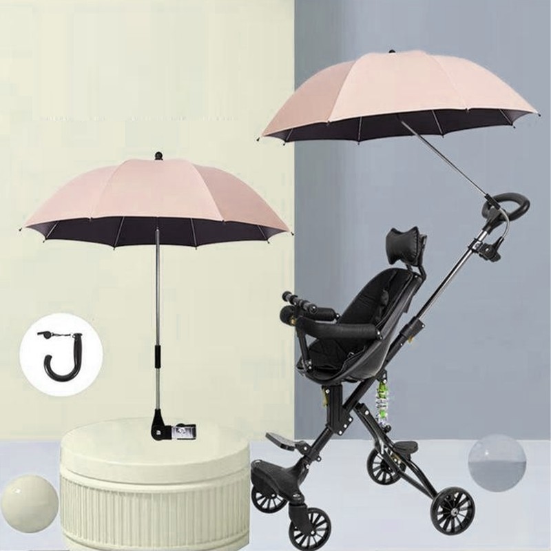 Stroller Sunshade Umbrella Waterproof Lightweight Foldable 8 Bone Stroller Parasol