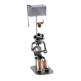 Steelman24 I Nuts and bolts sculpture Loo Man With Tablet Pc I Handmade ornaments I Made in Germany I I Metal figurine