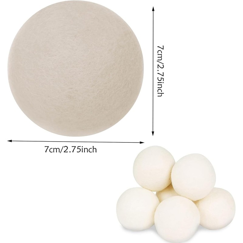 Felted Wool Dryer Ball Anti Static Wool Ball, 6Pcs Natural