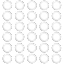 30PCS Clear Glass Cabochons 1 Inch Dome Tile Clear Glass Pebbles Non-Calibrated Round Gems for Crafts, Cameo Pendants, Photo Jewelry, Rings, Necklaces