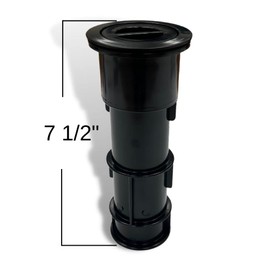 DPM Heavy-Duty Pro Premium Swimming Pool Umbrella Stand with Umbrella Sleeve and Center Cap | Made in USA | Compatible with Umbrella Poles Volleyball Poles Tiki Torch Poles (7-1/2", Black)