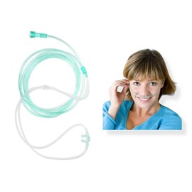 Nasal O2 Soft Cannula Medium Sized - 7 Feet Length, Non-kinking, Non Latex - Pack of 5 Cannulas