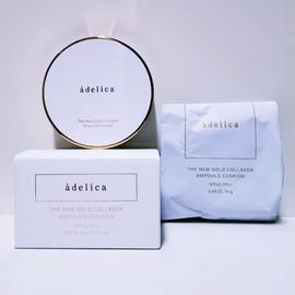 Atomy Adelica The New Gold Collagen Ampoule Cushion 01 Peach Vanilla (Main Product + Refill) / 애터미 아델리카 더뉴 골드 콜라겐 앰플 쿠션 01 피치 바닐라 (본품+리필)