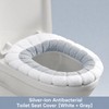 Ag+ Silver Ion Antibacterial Toilet Seat Cover, Universal Stretch-Fit Washable