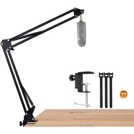 For Blue Yeti Boom Arm  Mic Desk Stand Compatible with Nano Microphone x Perfect for Podcasts Gaming Recording. - Color: Black Boom Arm