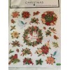CHRISTMAS STICKER WREATH GLITTER FLOWERS DOVES FLOWERS BIRDS 2-SHTS -