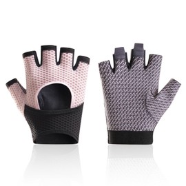 DUFFOBAN Women's Cycling Gloves - Non-Slip Breathable Comfortable Womens Bike Gloves for Bicycle, Mountain Biking, Riding & Outdoor Activities, Pink, Medium