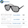 Komonee Black Shutter Shades Fun Novelty Plastic Party Retro Fancy