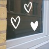 26 Valentines Heart Stickers - White Window Vinyl Static Cling