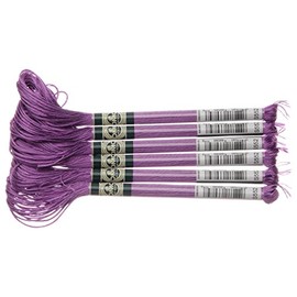 DMC DMC1008F #S552 Satin Thread Embroidery Thread 6 Bundles #25 8m Purple
