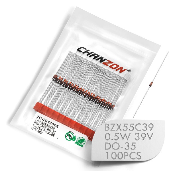 (Pack of 100 Pieces) Chanzon BZX55C39 (1N5259B) Zener Diode 0.5W