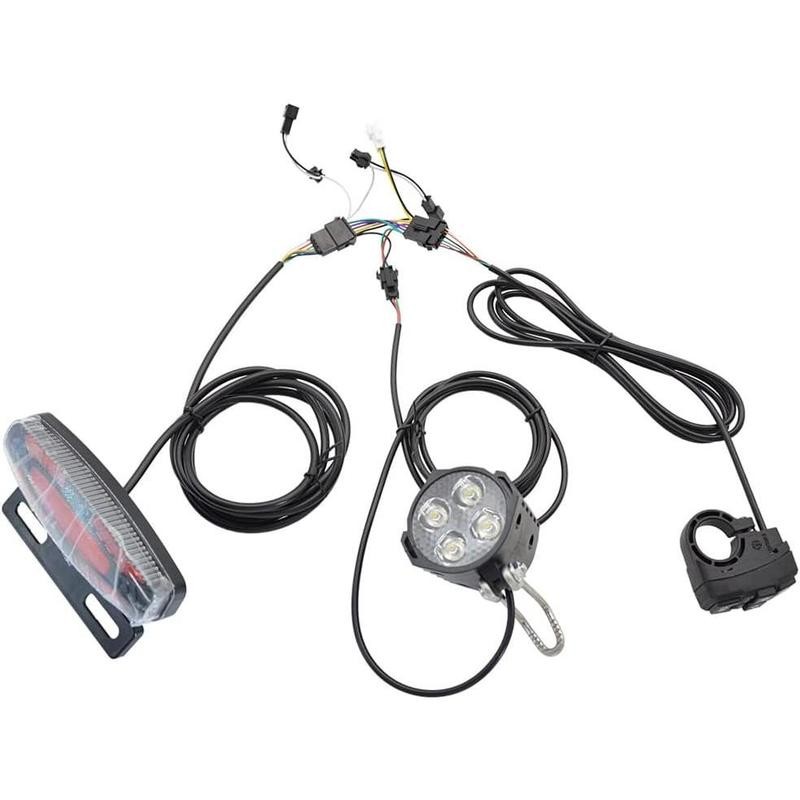 Ebike Headlight and Tail Light Sets, 24V to 48V Front