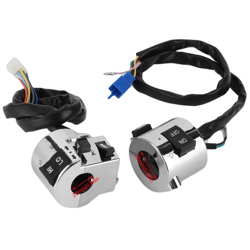 Pair Motorcycle Handlebar Switch Control Button for Turn Signal Headlight