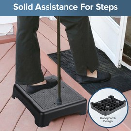 TARFEPA Mobile Step Stool,Indoor/Outdoor Non-Slip Step Platform,Portable Stair Aid for Adults and Seniors for Stairs,Kitchen,Office,Door,Bed,Car Safety Steps,Black-Black