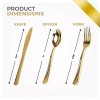 Lilian 160 Pack Gold Plastic Cutlery Disposable Silverware 80 Forks