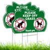2 PC Keep Off Grass Sign with Stake, 8x12 Double