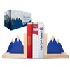 Wooden Mountain Book Ends for Kids Books, Mountain Bookends for