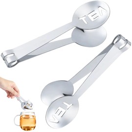 2Pcs Tea Bag Squeezer Made of Food Stainless Steel Teabag Squeezer Tool Durable and Rust Free Dishwasher Safe not Easy to Bend Stainless Steel Tea Bag Squeezer Used as a Clip a Tea Bag Strainer