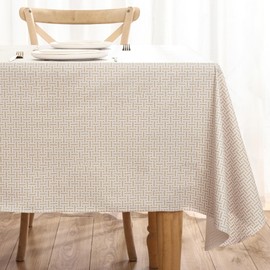 KONUO PO Vinyl Tablecloth with Flannel Backing Waterproof Oil-Proof Plastic Table Cloth Stain-Resistant Wipeable Rectangle or Square Table Cover for Indoor and Outdoor (Weave, 54X54 Inch)