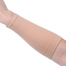 ZCaiJinBao Arm Warmers UV Sun Protection Forearm Tattoo Cover Up Bands Compression Sleeves (2, Beige, L)
