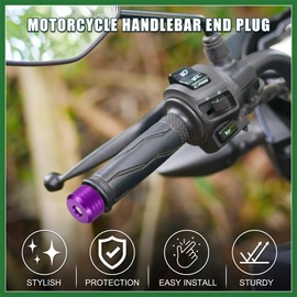 Motoforti Motorcycle Handlebar End Plug Aluminum Alloy 7/8" 22mm 30mm OD Fashionable | Front Handle Bar Grips Cap Gear Balanced Plug Purple 2 Pcs Long-lasting