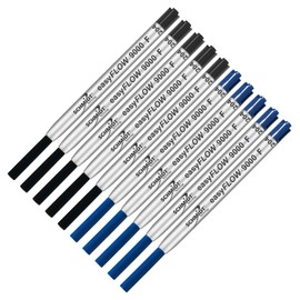 Imprinted Schmidt easyFLOW9000 Ballpoint Refill- Black & Blue Ink, Fine Tip 0.8mm - Pack of 10