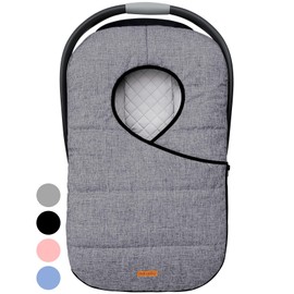 liuliuby Winter Carseat Covers for Baby | Infant Car Seat Cover Baby | Doona Accessories | Warm & Thick Fleece Canopy for Infant & New Born Cold Weather (Gray)