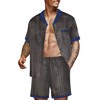 Ekouaer Men Satin Silk Pajamas Set with Pockets Sleepwear Shorts