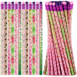 Fullhawl 120 Pcs Witch Party Favor Pencil Bulk Pink and Green Pencil Gift Witch Party Favors for Office School for Pink and Green Movie Supplies