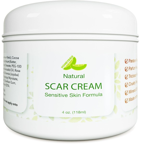 Scar Cream for Face and Body Care - Natural Scar Fade Cream and Stubborn Blemish Treatment for Face Care with Nourishing Shea Butter Emollient Cream- Clear Skin Moisturizer for Sensitive Skin Care