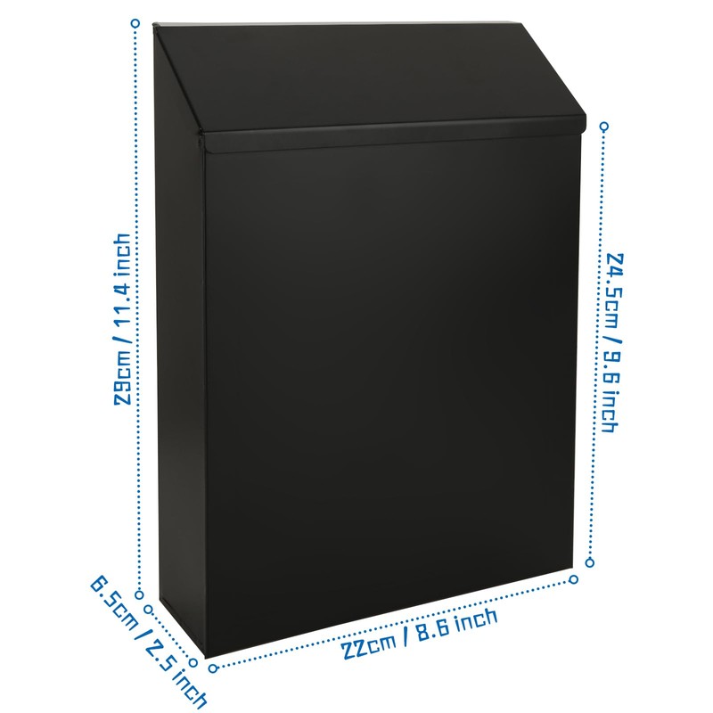 MUXHEL 22 x 6.5 x 29 cm Anthracite Letterbox with