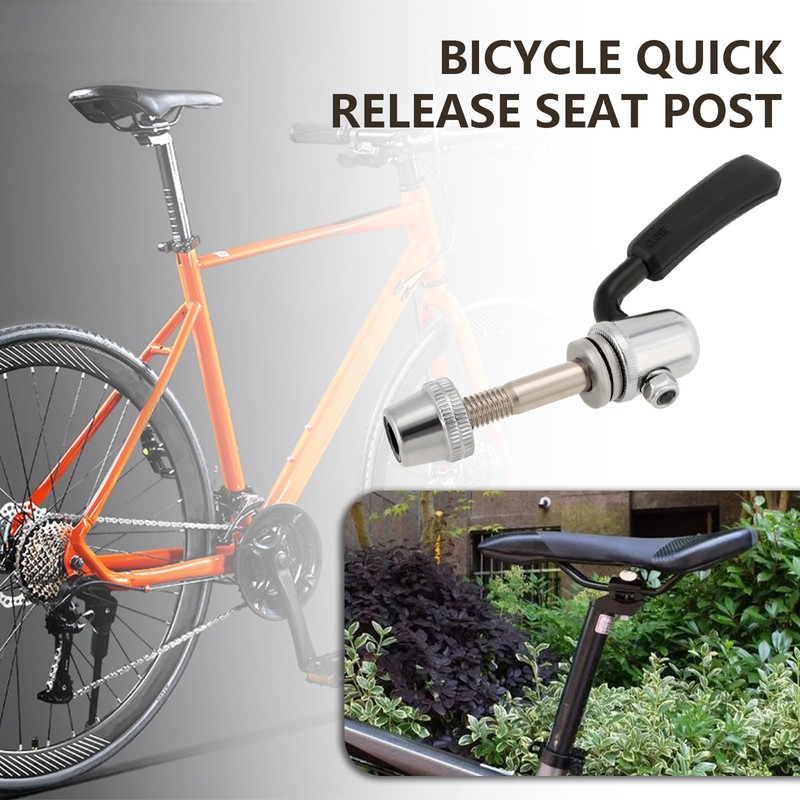 eMagTech 3pcs Bike Quick Release Seat Post Bolt M8x1.25mm Black