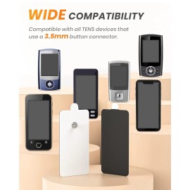 AVCOO Store 10-Pack TENS Unit Replacement Pads, Rectangular Snap TENS Electrode Pads with