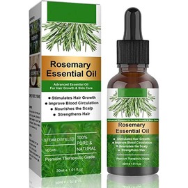Aceite Natural de Romero para Crecimiento del Cabello Previene Caída del Cabello, Repara Cabello Dañado, Estimula Crecimiento, Cuida Cuero Cabelludo Seco