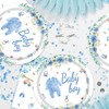 40pcs Blue Floral Baby Shower Decorations Boys Gender Reveal Supplies
