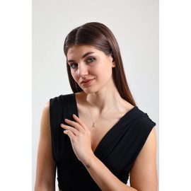 Wish Carat 14k Real Gold Initial Necklace for Women, Letter Custom Pendant Monogram Jewelry for Birthday Gift, A Necklace, 18 Inch