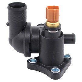 Thermostat Housing Coolant Thermostat Housing Flange Coolant Flange Coolant Thermostat with Sensor Sealing Ring Coolant Sensor Seal for I10 from 2011 Picanto 2011-2017 1.0 1.2