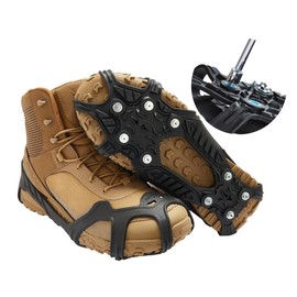 ICETRAX V5 Tungsten Ice Cleats, Easy to Replace Tungsten Cleats, Winter Ice Grips for Shoes and Boots, StayON Toe, Reflective Heel (L/XL (Men: 9.5-13 / Women: 11+), Tungsten Carbide)