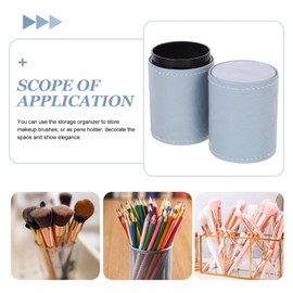 FOMIYES Makeup Brush Holder Garbage Can Small Trash Can Makeup Tool Storage Case Desk Organizers and Storage Eyeliner Organizer Makeup Brush Cup Travel Jewelry Makeup Brush Case Pu