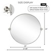 Round Pivot Bathroom Mirror Brushed Nickel Circle Metal Framed Tilting