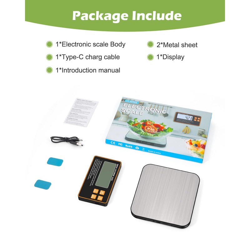 KeeKit Digital Kitchen Scale, 33lb Stainless Steel Food Scale with