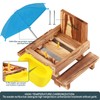 MIXXIDEA Wooden Squirrel Feeder Table with Water Bowl, Squirrel Picnic